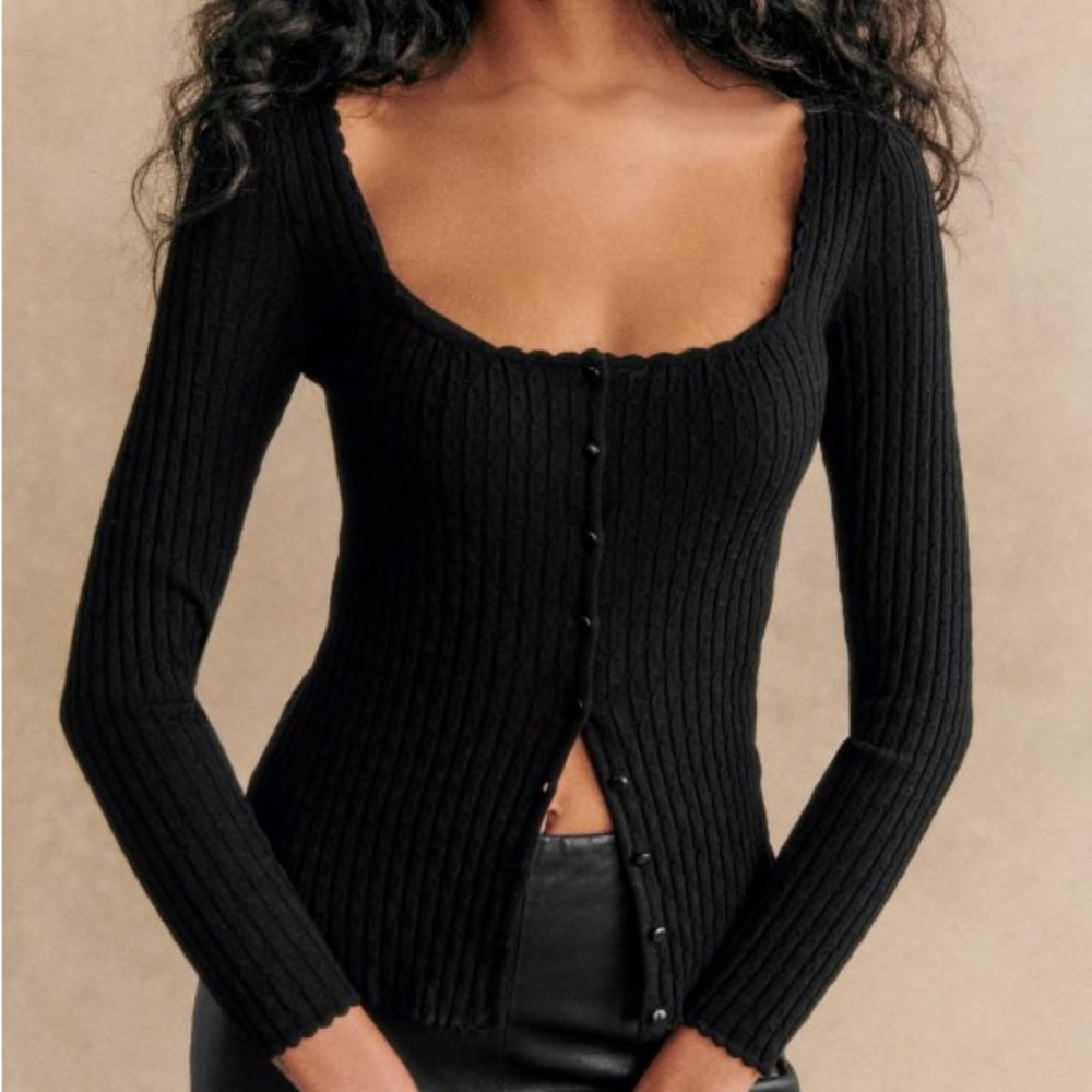 Sezane Ambroise Cardigan XS Black